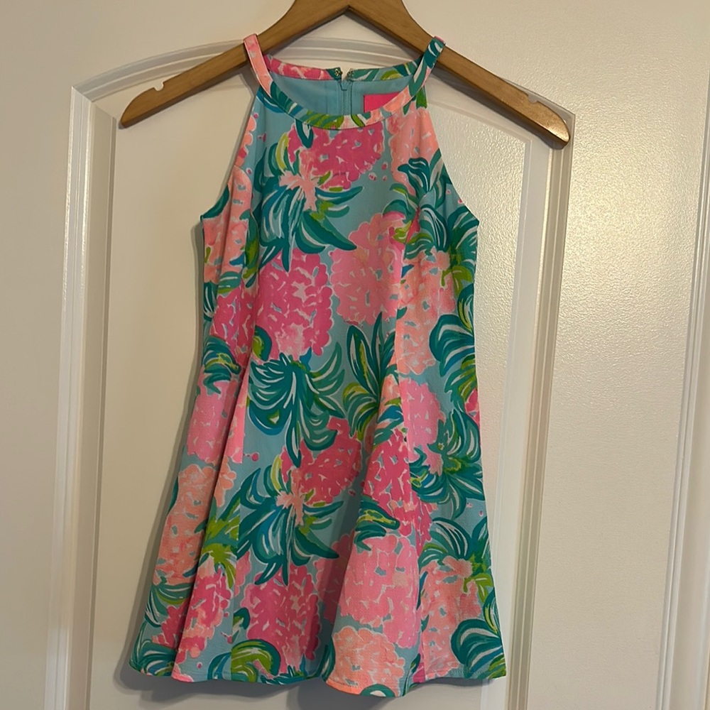 Lilly Pulitzer Pink and Blue Halter Sundress